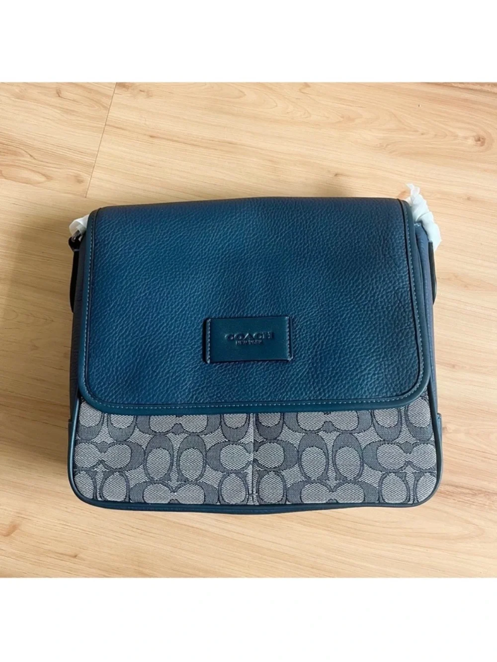 Coach Unisex Sprint Map Signature Jacquard Leather Bag Navy Blue Midnight CE534